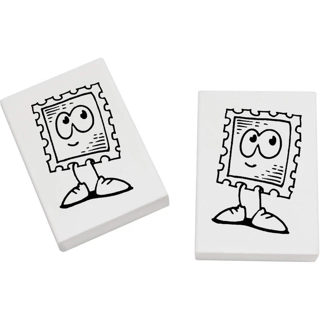 2 x 45 mm 'Niedliche Briefmarke' Radierer/Gummi (ER00023109)