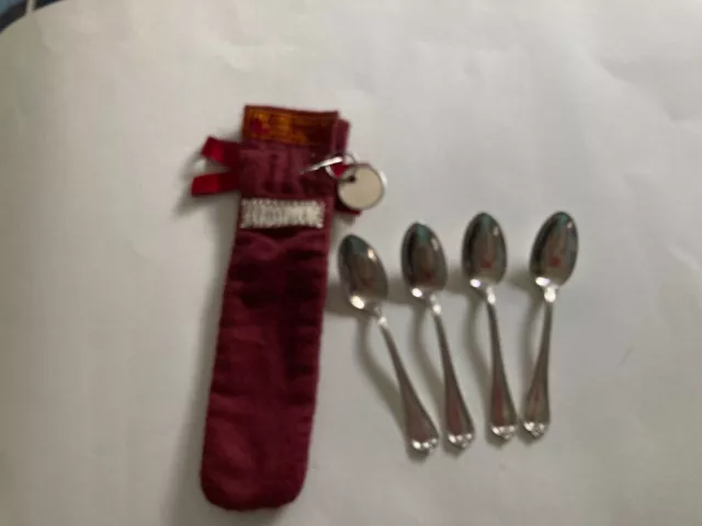 1847 Rogers Bros Xs Triple Demitasse Spoons - Silver -- Set Of  - - 4-1/4" Long