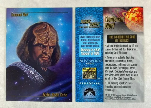 CHEAP PROMO CARD: STAR TREK MASTER SERIES 1 1993 Skybox WORF NON-SPORT UPDATE