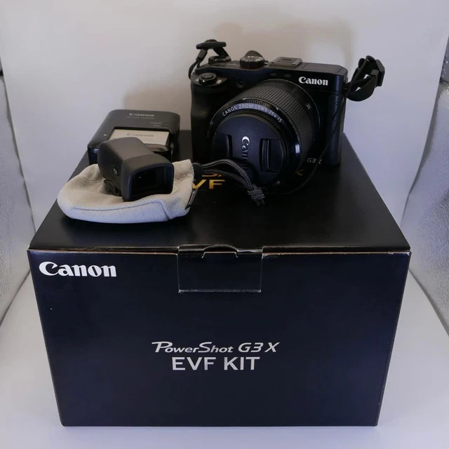 KIT CANON POWERSHOT G3 X EVF probado con accesorios y caja
