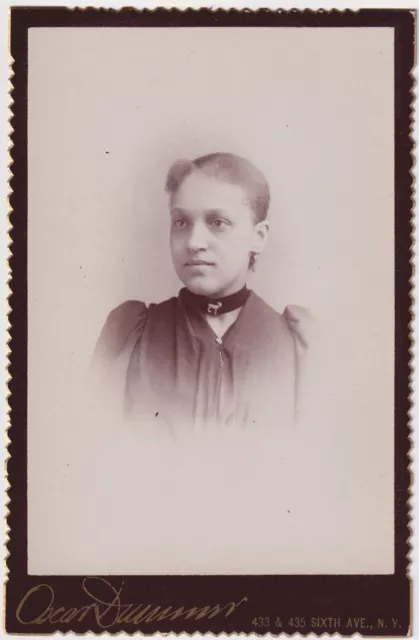 Mrs. Gwinn AFRICAN-AMERICAN by Oscar Dummer NYC : 1880s Cabinet Card Photo