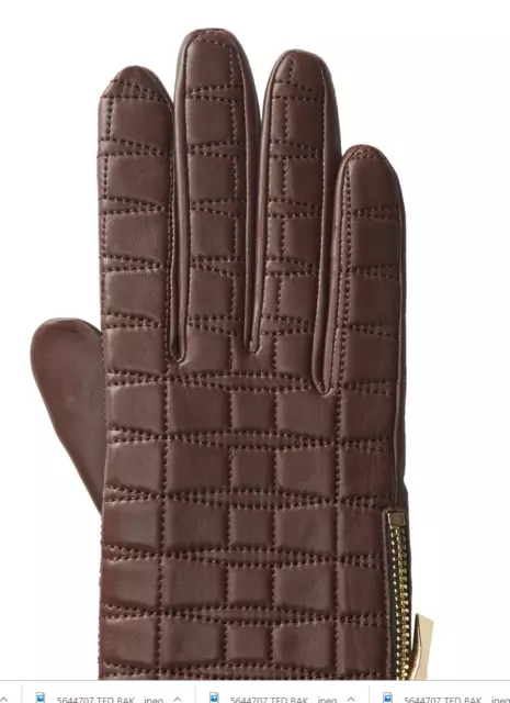 kate spade new york bow quilted genuine lamb leather gloves (size S) 2
