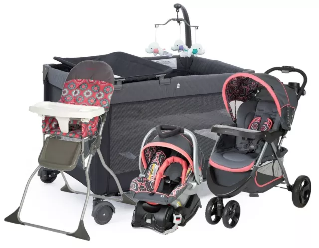 BABY STROLLER WITH Car Seat High Chair Playard Bag Travel System
