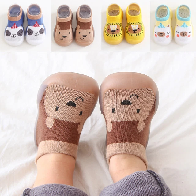 Pantofole antiscivolo invernali calde bambini bambina bambini bambino bambino bambino calze di cotone Regno Unito 4