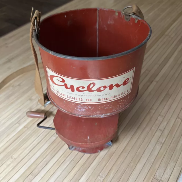 Vintage Cyclone Seeder Company Urbana Indiana Walking Seed Spreader w/ Strap