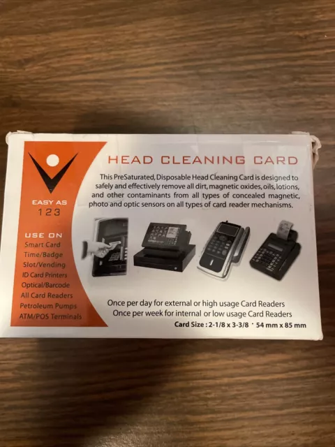 CR-80 Head sensor Cleaning credit Card terminal Reader Magnetic Swipe 50 Box