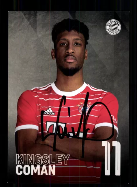 Kingsley Coman Autogrammkarte Bayern München 2022-23  Original Signiert