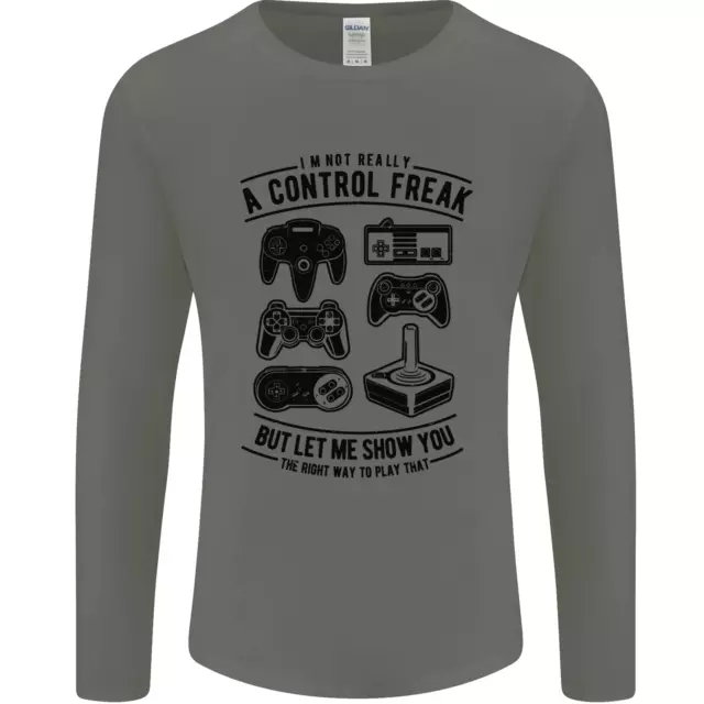 Control Freak Funny Gaming Gamer Mens Long Sleeve T-Shirt