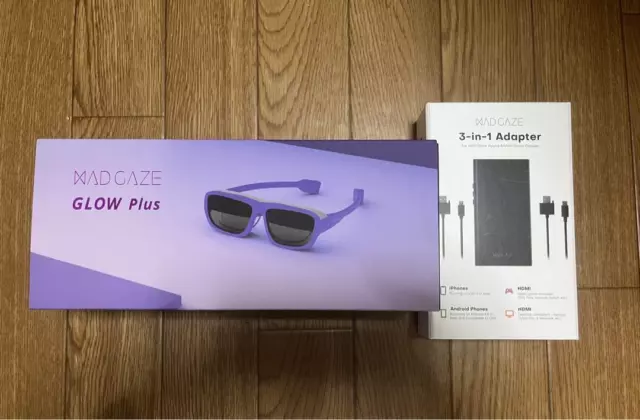 Mad Gaze Glow Plus Augmented Reality Smart Glasses purple 3-in-1 adapter :JP