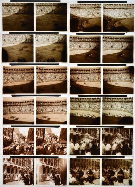Set Of 18 Views Stereo Format 2 3/8x5 1/8in Grenades (Spain) Ferria & Bullfight