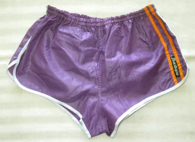 Pantaloni Sprinter Viola - Pantaloncini Lucidi - Vintage - Boutique - Tg. L
