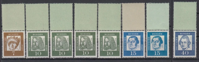 Bund 348x, 4x 350y, 2x 351y, 355y RE 1+1 Bedeutende Deutsche postfrisch