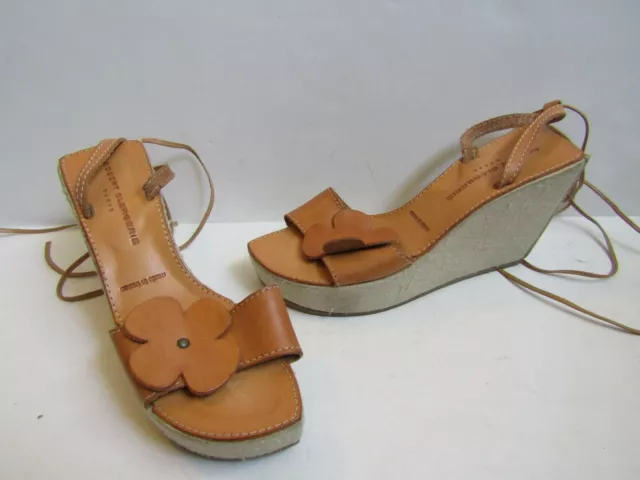 ROBERT CLERGERIE Leather Strappy Wedge Sandals Size US 7