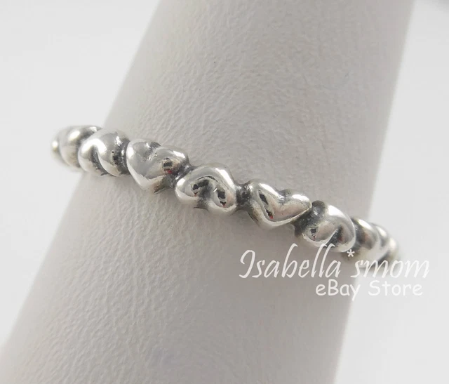 FOREVER LOVE AUTENTICO PANDORA Argento Cuori Accatastabile Fedina 5 50 190837 EUR 71 94 PicClick IT