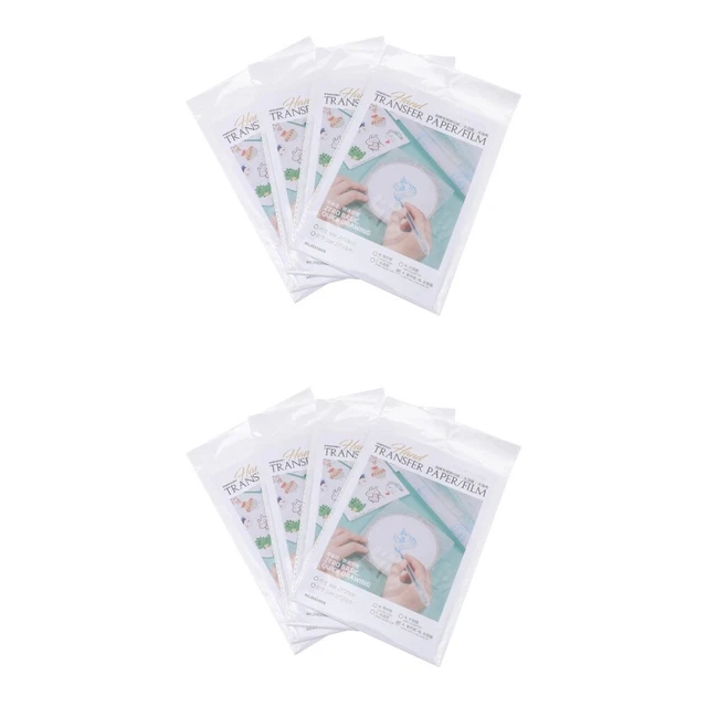 32 piezas Patrones de bordado de hierro caliente Película de transferencia de camisa Estabilizador soluble en agua