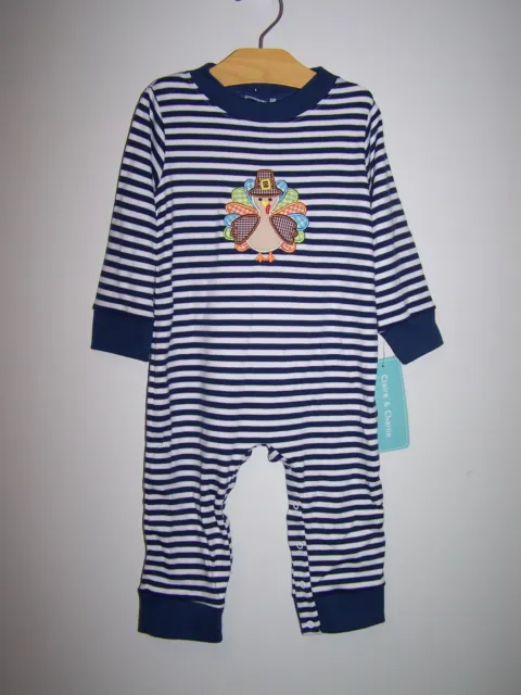 Claire & Charlie Boutique Baby Boy Thanksgiving Romper Size 24 Months NWT