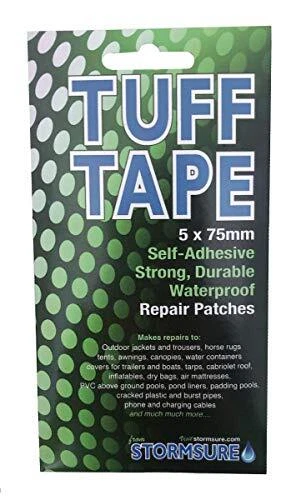 TUFF Tape Self Adhesive Waterproof Repair Patches 5-Pack 75mm