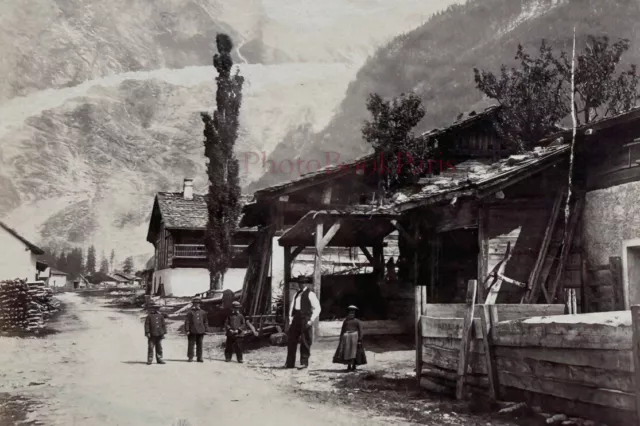 Frankreich die Praz, Chamonix Savoie c1865 Foto Lamy Stereo Albumin Vintage