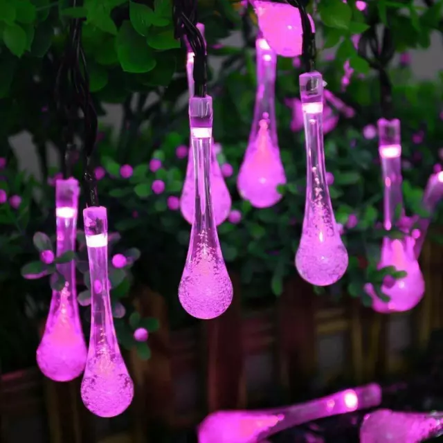 20 Guirnalda Luces LED / Fairy Waterdrop Forma para Navidad Decoración - Rosa