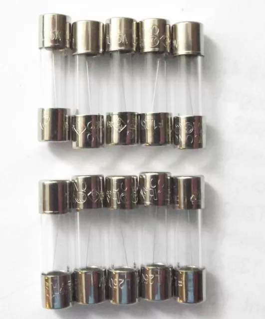 Fuse 1.25a  20mm Glass F1.25a L 250v Quick Blow Fast   x10pcs