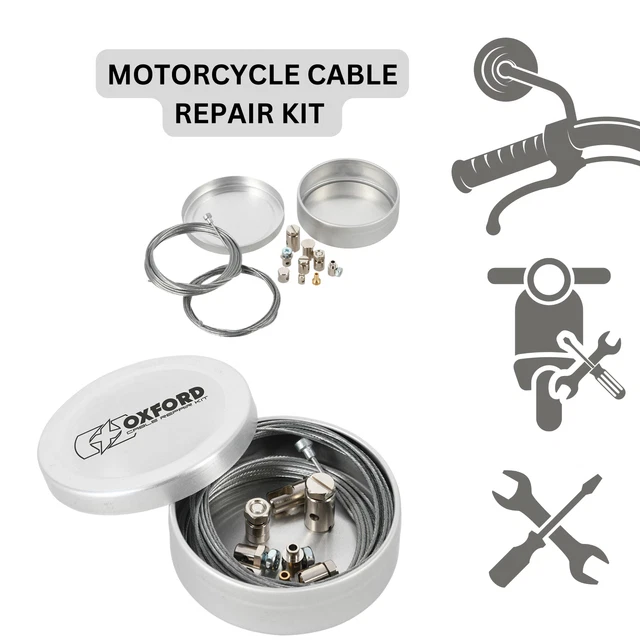 OXFORD MOTORCYCLE MOTORBIKE Scooter Cable Repair Kit Essential Tool £11