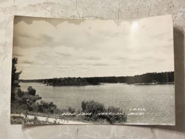 Vintage c. 1950s RPPC Postcard: Budd Lake, Harrison Michigan MI 2-A 902 L L Cook