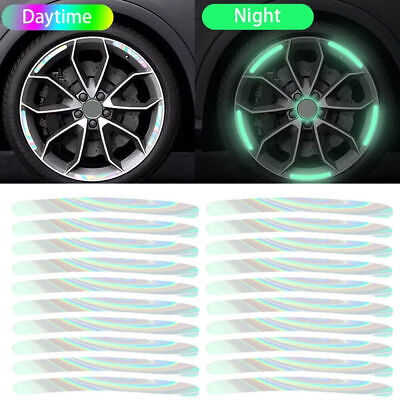 20pcs Reflective Sticker Car Wheel Hub Rim Stripe Tape Decal Vehicle Accessories