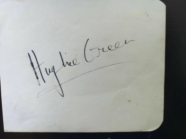 Signed album  page of the TV Personality HUGHIE GREEN large clear ink signature