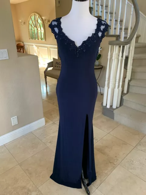 $378 Nwot Navy Blue La Femme Prom/Pageant/Formal Dress/Gown #20555 Size 6