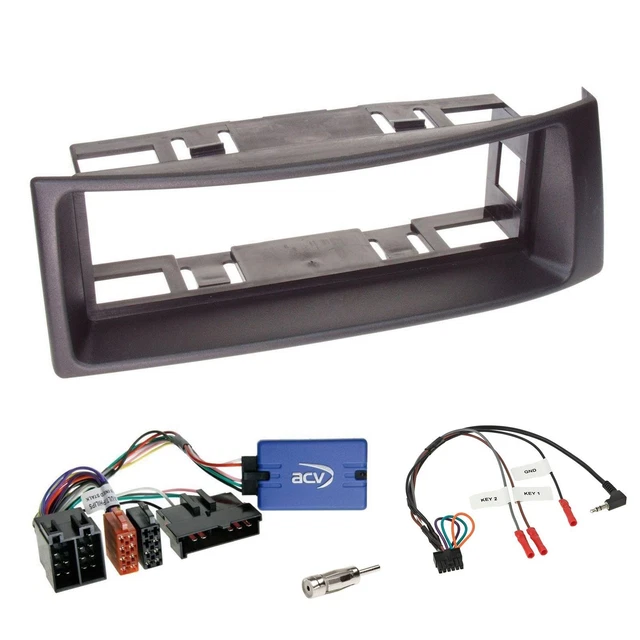 Set Radio Idter Volante DIN Autoradio per Renault Megane 1996-2000 Scenic nero