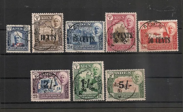 ADEN Hadhramaut 1951 Overprint Set Fine Used