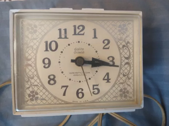 Vintage MCM Westclox Dialite Drowse Dunmar Alarm Clock  Made In USA Alarm Damage