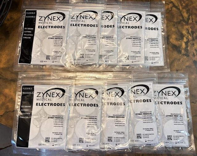 NEW Zynex Medical TENS Electrodes 2” Inch Round, 4 Count, Pack Of 10 (40 Total)