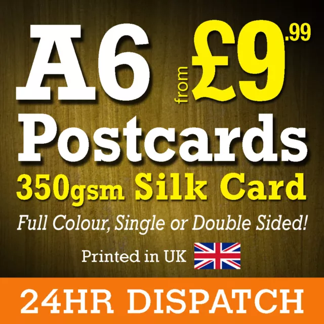 A6 POSTCARD PRINTING 350gsm Silk High Quality A6 Postcards 24hr