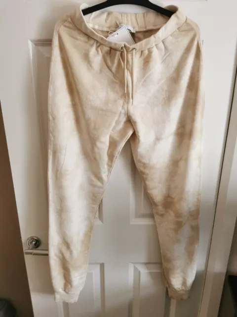 MICHELLE KEEGAN TIE Dye Jersey Multicoloured TAN Cream Joggers