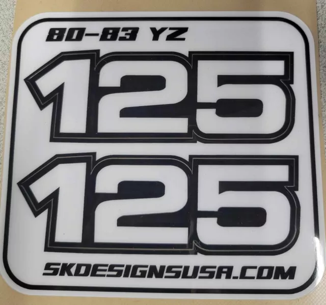 80 81 82 83 1980 1981 1982 1983 Yamaha YZ 125 Side Cover Panel CC Die Cut Decals