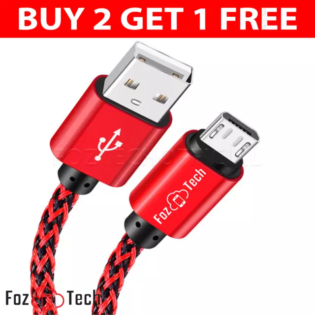 Strong Braided Micro USB Fast Charger Charging Data Cable Sync Lead For Android