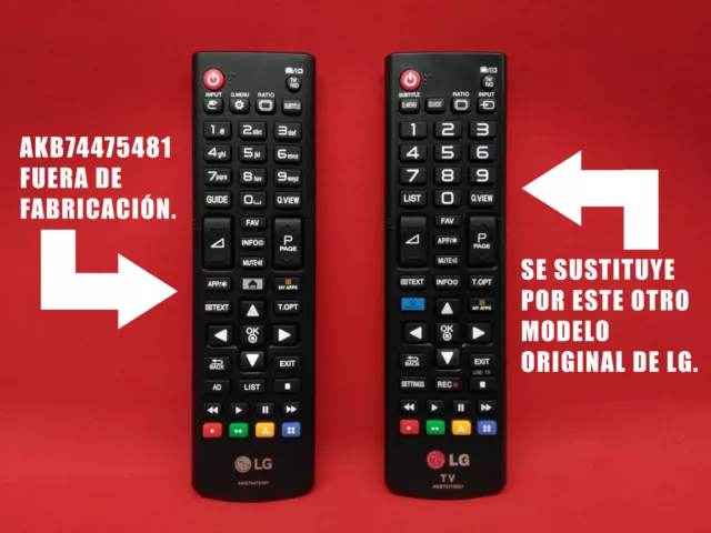 MANDO A DISTANCIA Original TV LG // Sustituye al AKB74475481 EUR