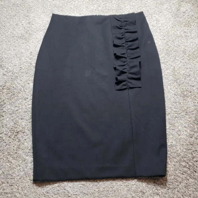 Express Pencil Skirt Womens 8 Black Ruffles NWT