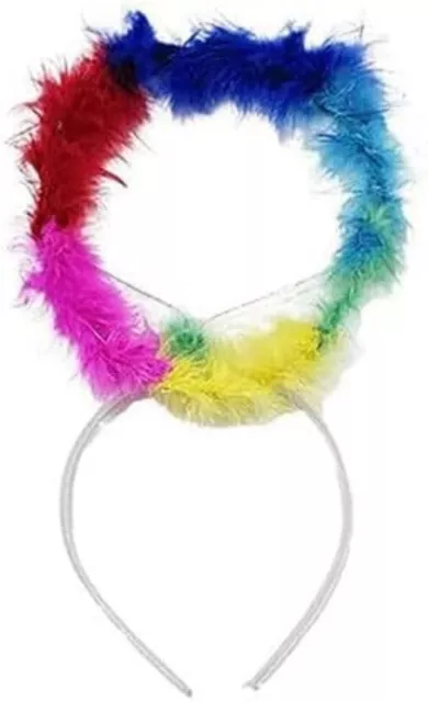 Rainbow Feather Angel Wings Halo Fancy Dress Pride Fairy Colourful Accessories 3