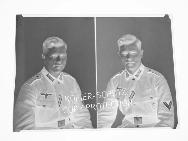 altes Foto Negativ Portrait Soldat groß Vintage Sammler