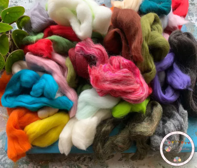 Heidifeathers® Felting Wool Scraps Packs - Felting, Spinning, Off Cuts, Roving