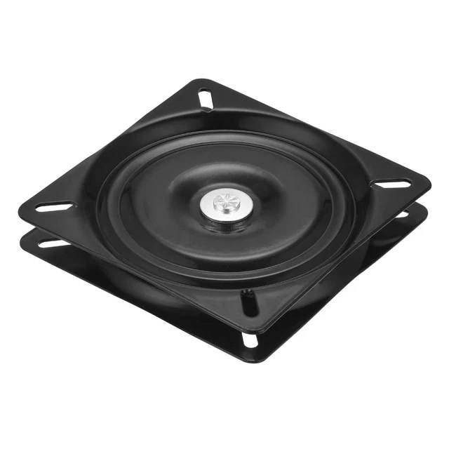 6" Metal Lazy Susan Giratoria Placa Bola Rodamiento Soporte, Cuadrada Negro