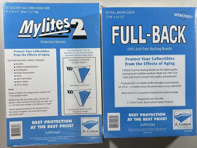 E. Gerber Mylites2 & Full-Back Gold (50pcs) Set 800M2/758FB 35pt