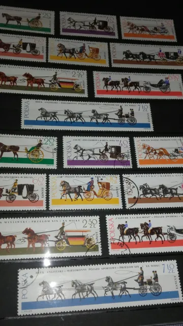 Briefmarkenalbum 16 Doppelseiten mit Marken aus Polen gestempelt, siehe Bilder