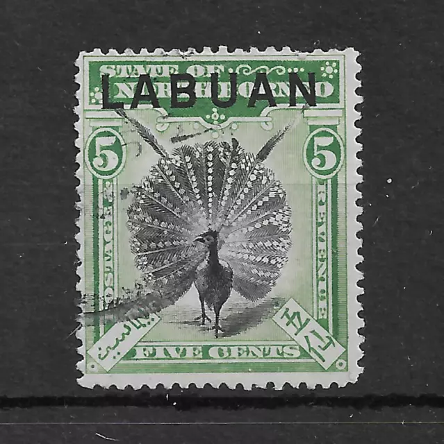 LABUAN NORTH BORNEO 1897-1901 SG92 5c green Overprint USED