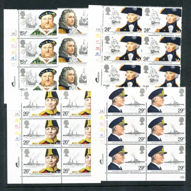1982 SG1187-1191 15½p-29p Maritime Heritage Set (5) Cyl. Blk(6) Unmounted Mint