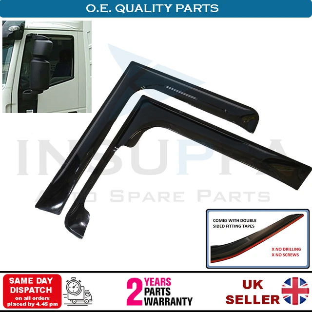 2-Piece L-Shape Wind Rain Sun Deflectors For Ford Transit MK6 MK7 (2000-2013) - Black