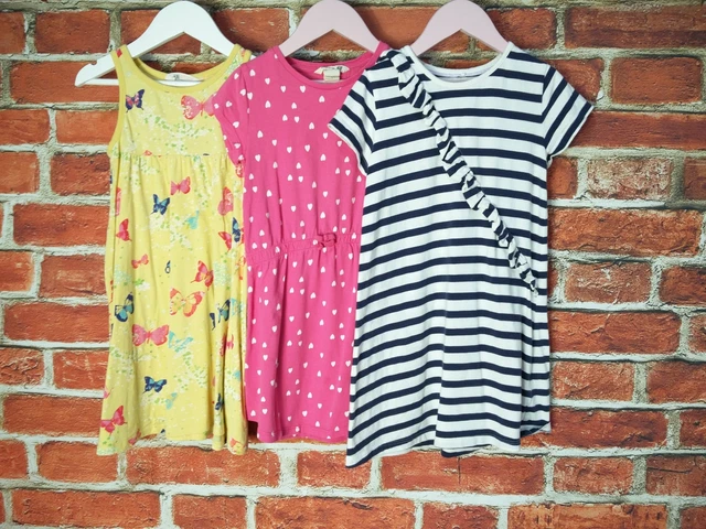 Pacchetti Ragazze Età 4-5 Anni H&M M&S Abiti Estivi Cuori Farfalla Bambini 110Cm