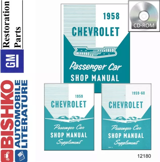 1958 1959 1960 Chevrolet (No Corvette) Shop Service Repair Manual CD Drivetrain